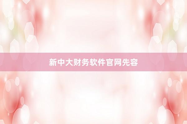 新中大财务软件官网先容